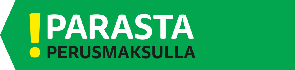 Logo, jossa lukee vihreällä taustalla "Parasta perusmaksulla".